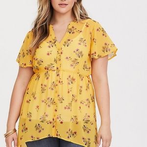 Torrid Lexie floral chiffon babydoll tunic